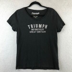 Triumph Motorcycles Great Britain Rhinestone T-Shirt Top Womens L/G